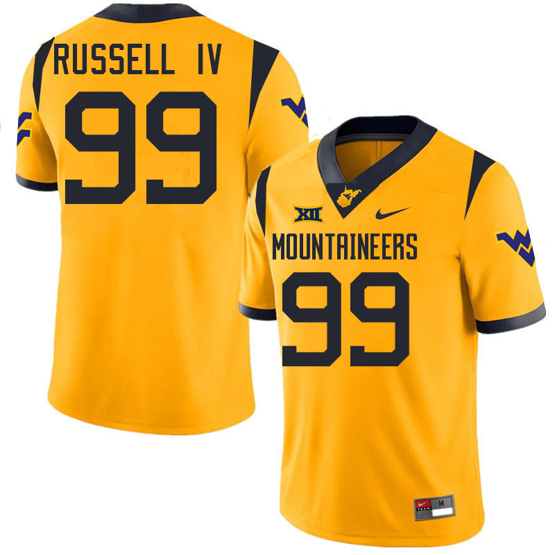 Hammond Russell IV WVU Jersey,West Virginia Mountaineers #99 Hammond Russell IV Jersey Youth-Gold